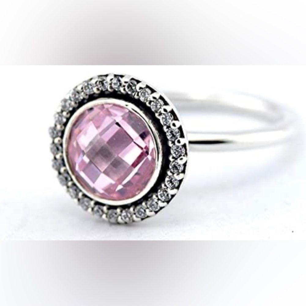 Pandora Brilliant Legacy Pink CZ and Sterling Silver Ring